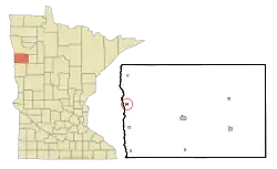 Location of Halstad, Minnesota