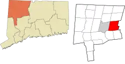 New Hartford's location within the Northwest Hills Planning Region and the state of Connecticut