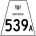 Highway 539A marker