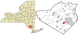 Location in Orange County and the state of New York