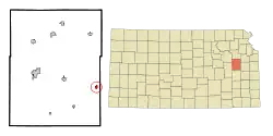 Location within Osage County and Kansas