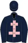 Dark blue, pink cross of lorraine