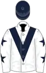 White, Dark Blue chevron, White sleeves, Dark Blue stars, Dark Blue cap