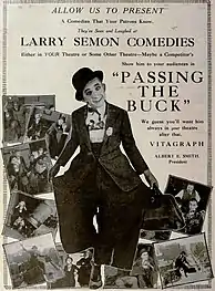 Ad for the comedy short film Passing the Buck&nbsp;[it]MOVING PICTURE WORLD