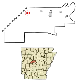 Location of Casa in Perry County, Arkansas.