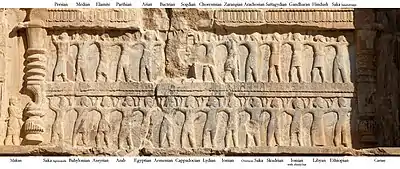 Army of Artaxerxes II, as depicted on his tomb at Persepolis.
