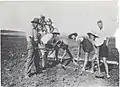 Planting the first orange grove of the family farm  under the direction of Papa Avraham Menda, 1935-36