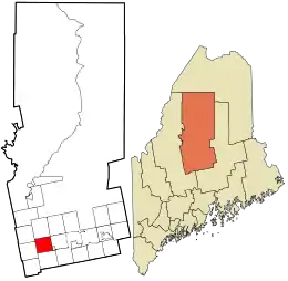 Location in Piscataquis County and the state of Maine.