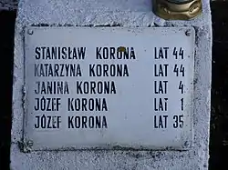 Polish civilians victims of the German Nazi massacre in Sochy Jozef Korona 1 year