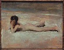 Image 43A Nude Boy on a Beach (1878) by John Singer Sargent (from Nude (art))
