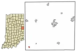Location of Losantville in Randolph County, Indiana.