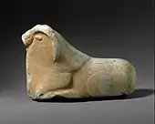 Reclining mouflon; 2600–1900&nbsp;BC; marble; length: 28&nbsp;cm; Metropolitan Museum of Art (New York City)