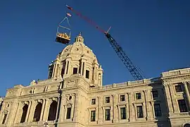 Statue being reinstalled