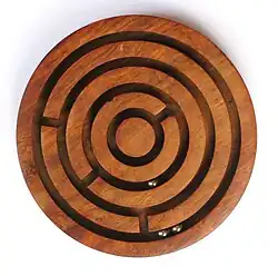 Image 25A ball-in-a-maze puzzle (from List of wooden toys)