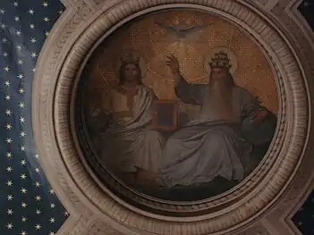 Ceiling of the chapel of the Virgin representing the Holy Trinity