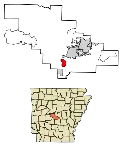 Location of Haskell in Saline County, Arkansas.