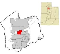 Location in Salt Lake County and the state of Utah.