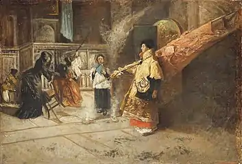 A Young Banner Carrier in the Sacristy