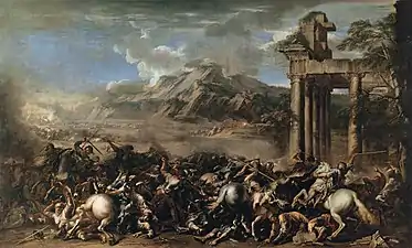 Heroic Battle (c. 1652–1664), oil on canvas, 214 x 351 cm. Louvre