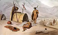 Khoisan busy barbecuing grasshoppersAquatint 1804