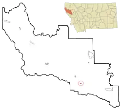 Location of Paradise, Montana