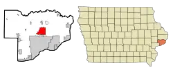 Location of Eldridge, Iowa