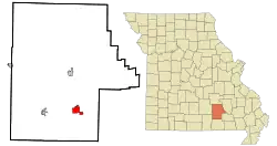 Location of Winona, Missouri