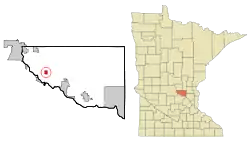 Location of Clear Lakewithin Sherburne County, Minnesota