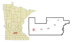 Location of Gibbonwithin Sibley County, Minnesota