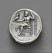 Ancient Greek tetradrachm; 315–308 BC; diameter: 2.7&nbsp;cm; Metropolitan Museum of Art