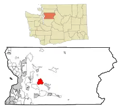 Location of Lake Roesiger, Washington