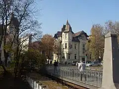 Buildings next to the river