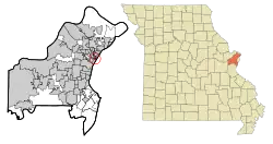 Location of Hillsdale, Missouri