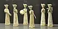 Statuettes of female musicians and a dancer, Sui dynasty (c. 600 AD)