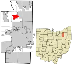 Location in Summit County and the state of Ohio