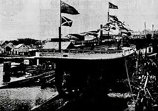 Launch day, David Drake yard, Balmain, 23 July 1902
