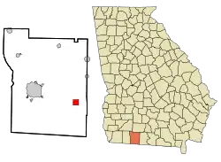 Location in Thomas County and the state of Georgia