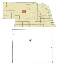 Location of Thedford, Nebraska