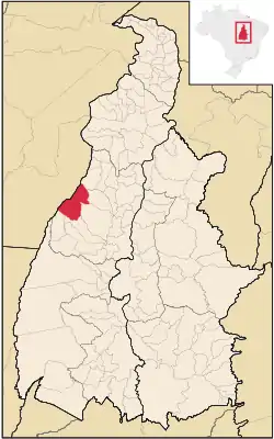 Location in Tocantins state