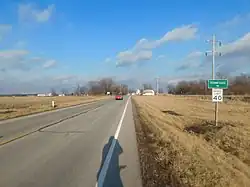 U.S. Route 136 westbound approaching the village of Tennessee