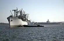 SS Lane Victory pulls into San Diego