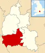 Vale of White Horse shown within Oxfordshire