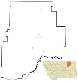 Location of Frazer, Montana