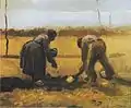Peasant and Peasant Woman Planting Potatoes, 1885, Kunsthaus, Zürich (F129a)