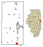 Location of Ridge Farm in Vermilion County, Illinois.