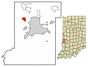 Location of St. Mary of the Woods in Vigo County, Indiana.