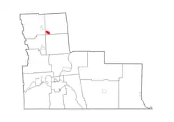 Map highlighting Whitney Point's location within Broome County.