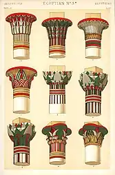 Nine types of capitals, from The Grammar of Ornament