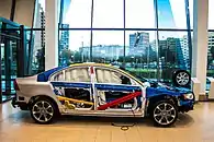 Volvo S80 cutaway showing part of the SIPS system components