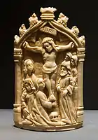 Ivory pax with Crucifixion, Netherlandish, 1500–10